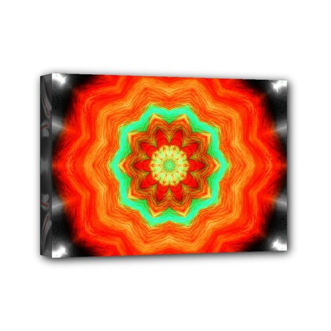 Abstract-kaleidoscope-colored Mini Canvas 7  X 5  (stretched)