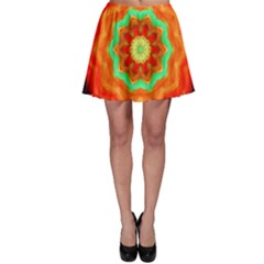 Abstract-kaleidoscope-colored Skater Skirt by Bedest