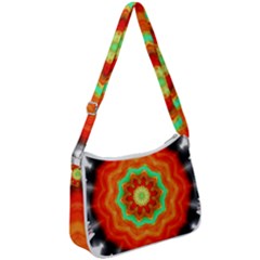 Abstract-kaleidoscope-colored Zip Up Shoulder Bag by Bedest