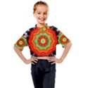 Abstract-kaleidoscope-colored Kids Mock Neck T-Shirt View1