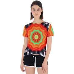 Abstract-kaleidoscope-colored Open Back Sport T-shirt by Bedest