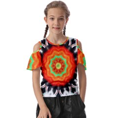 Abstract-kaleidoscope-colored Kids  Butterfly Cutout T-shirt by Bedest