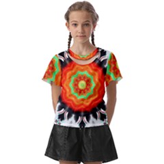 Abstract-kaleidoscope-colored Kids  Front Cut T-shirt by Bedest