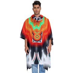 Abstract-kaleidoscope-colored Men s Hooded Rain Ponchos by Bedest