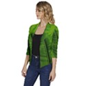 Green-leaf-plant-freshness-color Women s Draped Front 3/4 Sleeve Shawl Collar Jacket View2