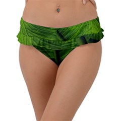 Green-leaf-plant-freshness-color Frill Bikini Bottoms by Bedest