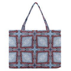 Pattern-cross-geometric-shape Zipper Medium Tote Bag by Bedest