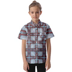 Pattern-cross-geometric-shape Kids  Short Sleeve Shirt by Bedest