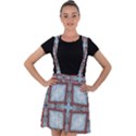 Pattern-cross-geometric-shape Velvet Suspender Skater Skirt View1