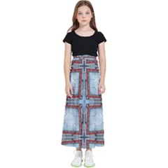 Pattern-cross-geometric-shape Kids  Flared Maxi Skirt by Bedest