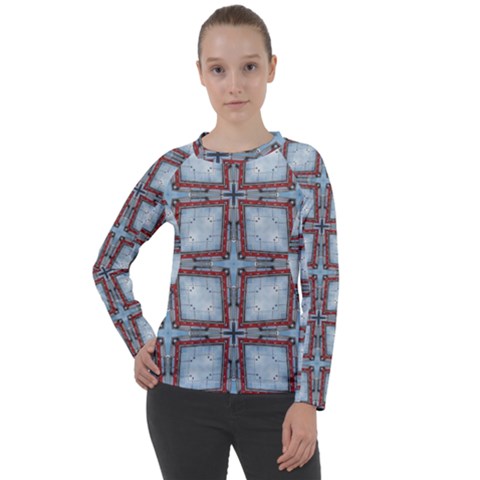 Pattern-cross-geometric-shape Women s Long Sleeve Raglan T-shirt by Bedest