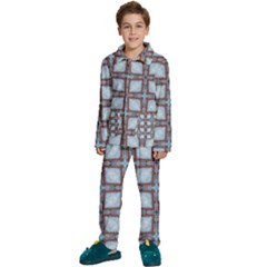 Pattern-cross-geometric-shape Kids  Long Sleeve Velvet Pajamas Set by Bedest