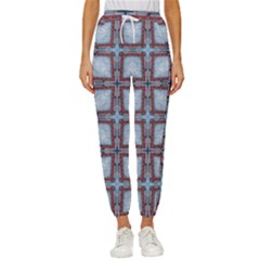 Pattern-cross-geometric-shape Women s Cropped Drawstring Pants by Bedest