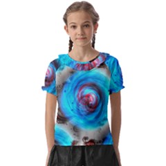 Abstract-kaleidoscope-pattern Kids  Frill Chiffon Blouse by Bedest