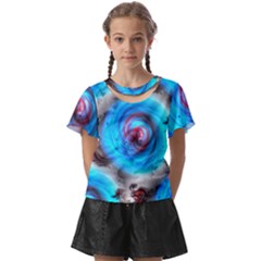 Abstract-kaleidoscope-pattern Kids  Front Cut T-shirt by Bedest