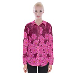 Cherry-blossoms-floral-design Womens Long Sleeve Shirt