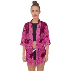 Cherry-blossoms-floral-design Open Front Chiffon Kimono by Bedest