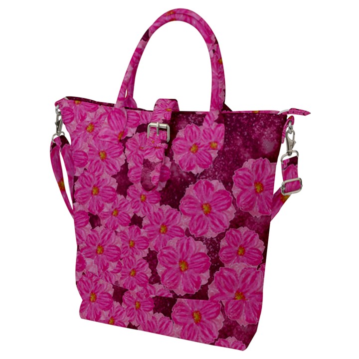 Cherry-blossoms-floral-design Buckle Top Tote Bag