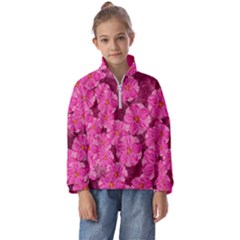 Cherry-blossoms-floral-design Kids  Half Zip Hoodie by Bedest