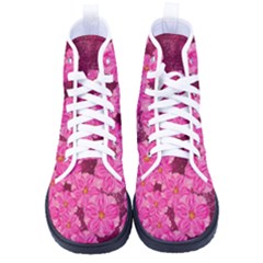 Cherry-blossoms-floral-design Kid s High-top Canvas Sneakers by Bedest