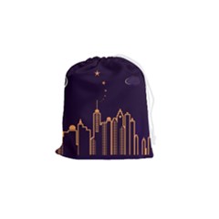 Skyscraper Town Urban Towers Drawstring Pouch (small) by pakminggu