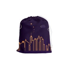 Skyscraper Town Urban Towers Drawstring Pouch (medium) by pakminggu