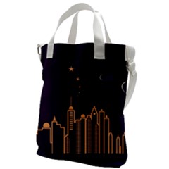 Skyscraper Town Urban Towers Canvas Messenger Bag by pakminggu