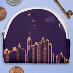 Skyscraper Town Urban Towers Horseshoe Style Canvas Pouch by pakminggu