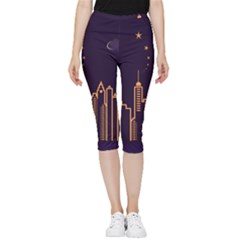 Skyscraper Town Urban Towers Inside Out Lightweight Velour Capri Leggings  by pakminggu