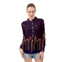 Skyscraper Town Urban Towers Long Sleeve Chiffon Shirt View1