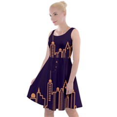 Skyscraper Town Urban Towers Knee Length Skater Dress by pakminggu