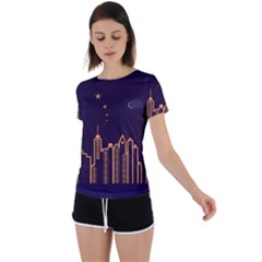 Skyscraper Town Urban Towers Back Circle Cutout Sports T-shirt by pakminggu