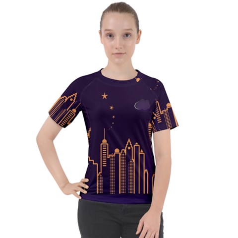 Skyscraper Town Urban Towers Women s Sport Raglan T-shirt by pakminggu