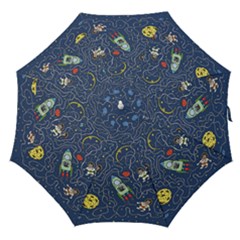 Cat-cosmos-cosmonaut-rocket Straight Umbrellas by pakminggu