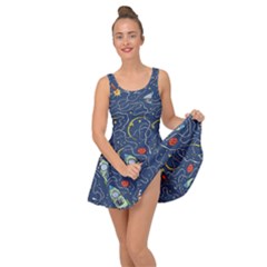 Cat-cosmos-cosmonaut-rocket Inside Out Casual Dress