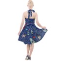 Cat-cosmos-cosmonaut-rocket Halter Party Swing Dress  View2