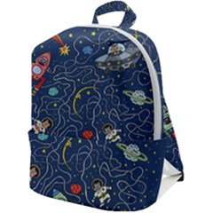 Cat-cosmos-cosmonaut-rocket Zip Up Backpack by pakminggu