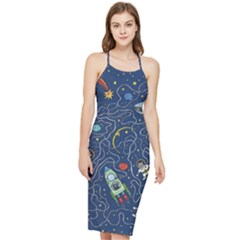 Cat-cosmos-cosmonaut-rocket Bodycon Cross Back Summer Dress by pakminggu