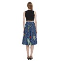 Cat-cosmos-cosmonaut-rocket A-Line Full Circle Midi Skirt With Pocket View4