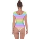 Cute Pastel Rainbow Striped Pattern Short Sleeve Leotard  View2