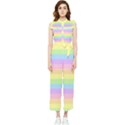 Cute Pastel Rainbow Striped Pattern Women s Frill Top Chiffon Jumpsuit View1