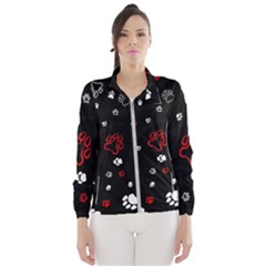 Art Pattern Traces Paw Women s Windbreaker