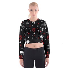 Art Pattern Traces Paw Cropped Sweatshirt