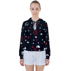 Art Pattern Traces Paw Women s Tie Up Sweat