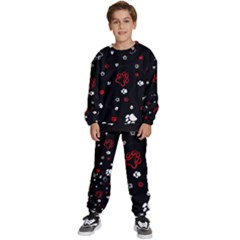 Art Pattern Traces Paw Kids  Sweatshirt Set