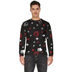 Art Pattern Traces Paw Men s Fleece Sweatshirt