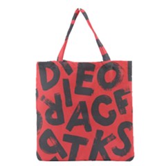 Letters Alphabet Typography Texture Grocery Tote Bag by pakminggu