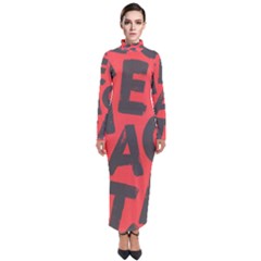 Letters Alphabet Typography Texture Turtleneck Maxi Dress by pakminggu