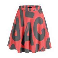 Letters Alphabet Typography Texture High Waist Skirt by pakminggu