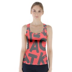 Letters Alphabet Typography Texture Racer Back Sports Top by pakminggu